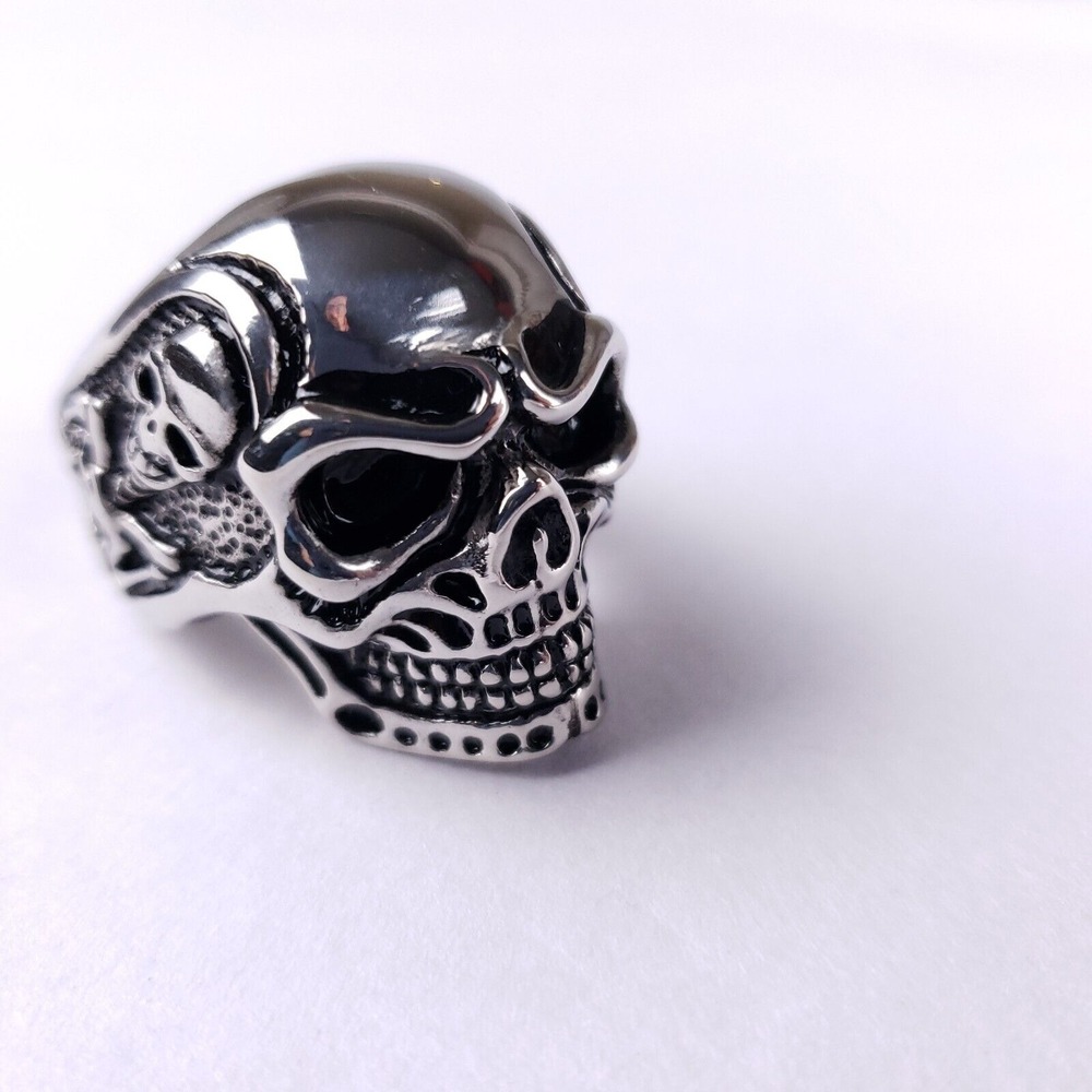 Mens Skull Ring 316 Stainless Steel Heavy Biker Gothic Punk Reaper Jewelry Sz 13